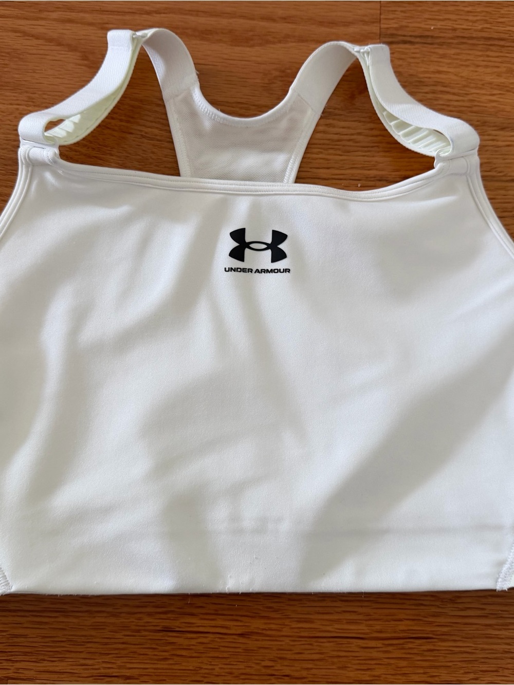 Under Armour HeatGear Compression Racerback Sports Bra Large Ivory/Pale Yellow